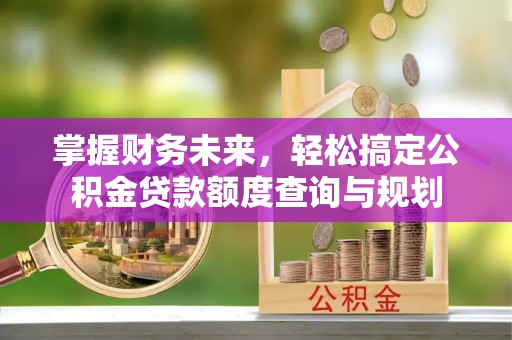 前进掌握财务未来，轻松搞定公积金贷款额度查询与规划
