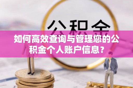 前进如何高效查询与管理您的公积金个人账户信息？