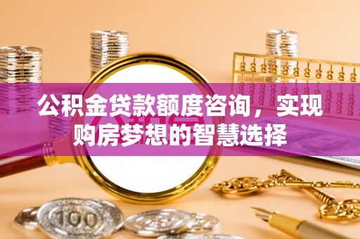 前进公积金贷款额度咨询，实现购房梦想的智慧选择
