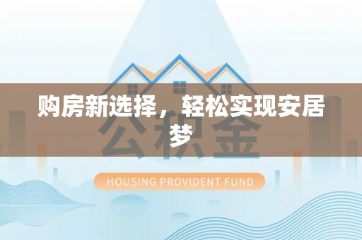 前进购房新选择，轻松实现安居梦