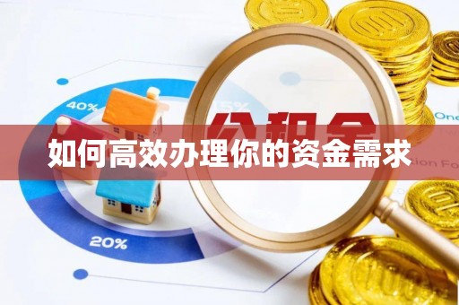 前进如何高效办理你的资金需求