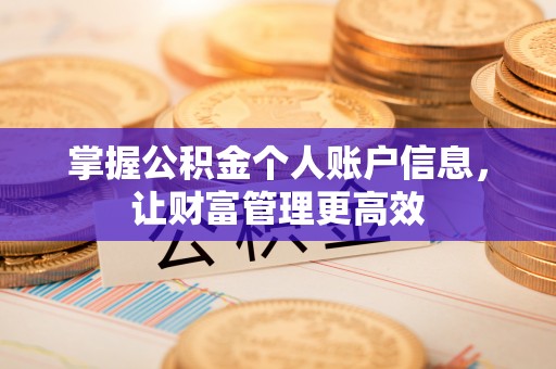 前进掌握公积金个人账户信息，让财富管理更高效