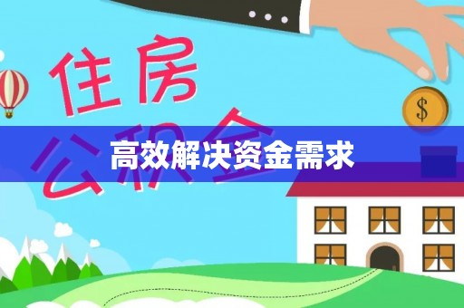 前进高效解决资金需求