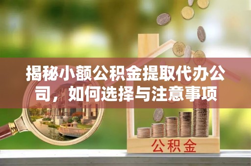 前进揭秘小额公积金提取代办公司，如何选择与注意事项