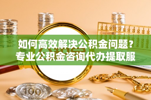 前进如何高效解决公积金问题？专业公积金咨询代办提取服务来帮你